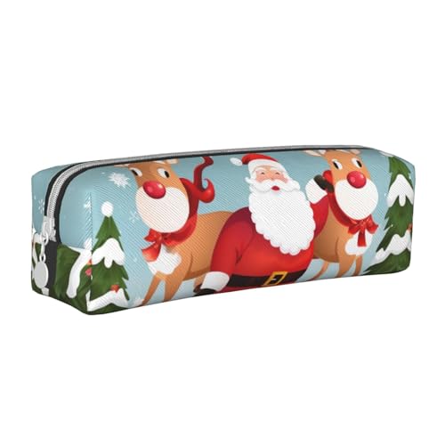 HEBSDFG Federmäppchen und Kosmetiktasche aus Leder mit Aufschrift "Merry Christmas", minimalistischer Organizer mit Reißverschluss für Schule, Büro, Reisen, stilvolles Geschenk, weiß, Einheitsgröße, HEBSDFG Federmäppchen und Kosmetiktasche aus Leder mit Aufschrift "Merry Christmas", minimalistischer Organizer mit Reißverschluss für Schule, Büro, Reisen, stilvolles Geschenk, weiß, Einheitsgröße, von HEBSDFG