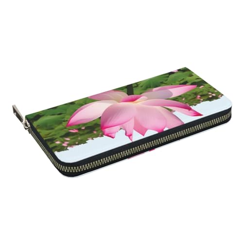 HEBSDFG Lotus Flowers Printed Long Wallet for Men and Women PU Leather Hand Purse with Card Holder, Zipper Closure, Lotusblüte, Einheitsgröße, Casual HEBSDFG Lotus Flowers Printed Long Wallet for Men and Women PU Leather Hand Purse with Card Holder, Zipper Closure, Lotusblüte, Einheitsgröße, Casual von HEBSDFG