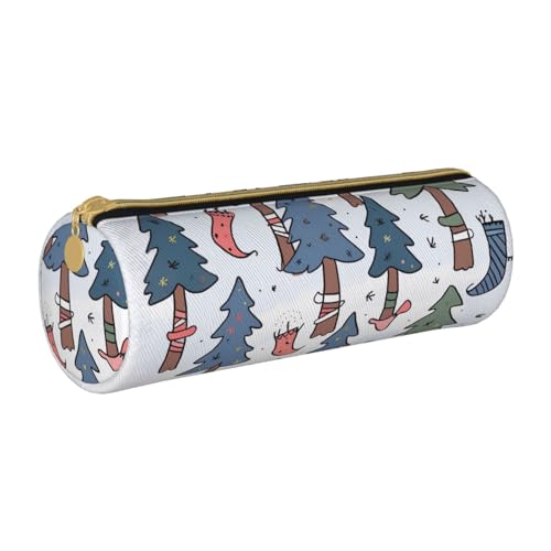 HEBSDFG Rundes Federmäppchen und Kosmetiktasche, Motiv: Bäume und Socken, PVC-Leder, mit Reißverschluss, Organizer für Schule, Büro, Reisen, stilvolles Geschenk, weiß, Einheitsgröße, Schulranzen HEBSDFG Rundes Federmäppchen und Kosmetiktasche, Motiv: Bäume und Socken, PVC-Leder, mit Reißverschluss, Organizer für Schule, Büro, Reisen, stilvolles Geschenk, weiß, Einheitsgröße, Schulranzen von HEBSDFG
