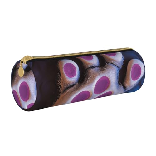 HEBSDFG Rundes Federmäppchen und Kosmetiktasche mit Hundepfotenabdrücken, PVC-Leder, mit Reißverschluss, Organizer für Schule, Büro, Reisen, stilvolles Geschenk, weiß, Einheitsgröße, Schulranzen HEBSDFG Rundes Federmäppchen und Kosmetiktasche mit Hundepfotenabdrücken, PVC-Leder, mit Reißverschluss, Organizer für Schule, Büro, Reisen, stilvolles Geschenk, weiß, Einheitsgröße, Schulranzen von HEBSDFG