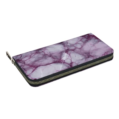 HEBSDFG Sunset Beach Prin Printed Long Wallet for Men and Women PU Leather Hand Purse with Card Holder, Zipper Closure, Textur Marmor Violett, Einheitsgröße, Casual HEBSDFG Sunset Beach Prin Printed Long Wallet for Men and Women PU Leather Hand Purse with Card Holder, Zipper Closure, Textur Marmor Violett, Einheitsgröße, Casual von HEBSDFG