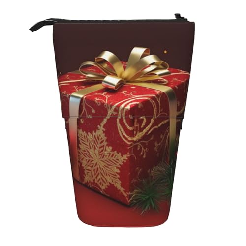 HEBSDFG Weihnachts-Geschenkbox, Drucke, einziehbares Federmäppchen und Kosmetiktasche, mit Reißverschluss, Schreibwaren-Tasche, Stiftebox für Schule, Büro, Reisen, Schwarz , Einheitsgröße, Schulranzen von HEBSDFG