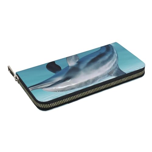 HEBSDFG White Tree Camouflage bedruckte lange Geldbörse für Damen und Herren aus PU-Leder mit Kartenhalter, Reißverschluss, Einzigartiger 3D-Tier-Delfin, Einheitsgröße, Casual HEBSDFG White Tree Camouflage bedruckte lange Geldbörse für Damen und Herren aus PU-Leder mit Kartenhalter, Reißverschluss, Einzigartiger 3D-Tier-Delfin, Einheitsgröße, Casual von HEBSDFG