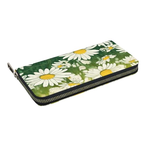 HEBSDFG White Tree Camouflage bedruckte lange Geldbörse für Damen und Herren aus PU-Leder mit Kartenhalter, Reißverschluss, Sommer Floral Gänseblümchen Blume, Einheitsgröße, Casual HEBSDFG White Tree Camouflage bedruckte lange Geldbörse für Damen und Herren aus PU-Leder mit Kartenhalter, Reißverschluss, Sommer Floral Gänseblümchen Blume, Einheitsgröße, Casual von HEBSDFG