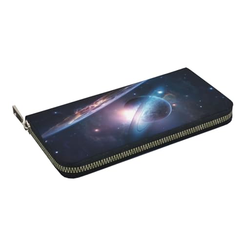 HEBSDFG White Tree Camouflage bedruckte lange Geldbörse für Damen und Herren aus PU-Leder mit Kartenhalter, Reißverschluss, Space Planet, Einheitsgröße, Casual HEBSDFG White Tree Camouflage bedruckte lange Geldbörse für Damen und Herren aus PU-Leder mit Kartenhalter, Reißverschluss, Space Planet, Einheitsgröße, Casual von HEBSDFG