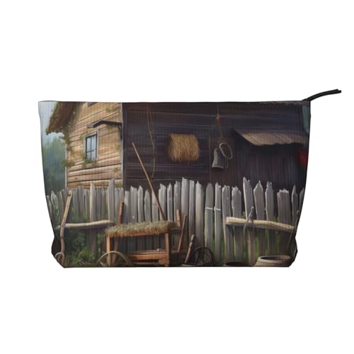 Santa Claus Prin Prints Cord Make-up-Tasche für Frauen Mädchen, geräumiger Reise-Kosmetik-Organizer für Make-up, Toilettenartikel & Essentials, Landhaus, Einheitsgröße, Kosmetiktasche von HEBSDFG