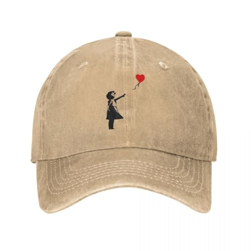 HEBUOUI Baseballmütze für Männer im Freien Banksy Immer Hoffnung Unisex Baseballmütze Comic Mädchen Distressed Baumwolle Mützen Hut Vintage Outdoor Sommer Verstellbare Kopfbedeckung Freizeit Geschenk von HEBUOUI