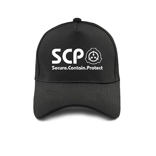 HEBUOUI Baseballmütze für Männer im Freien SCP Foundation Secure Contain Protect Baseballkappe Männer Verstellbar Outdoor Sommer Unisex SCP Hüte Freizeit Geschenk von HEBUOUI