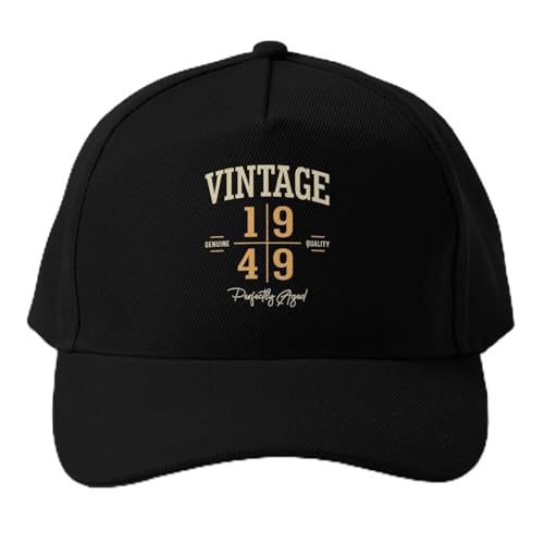 HEBUOUI Herren Basecap aus Reiner Baumwolle für Wärme Jahrgang 1949 74. Geburtstag Baseballkappe Trucker Cap Military Tactical Cap Trucker Hats Strandhut Damenhüte 2024 Herrengeschenk von HEBUOUI