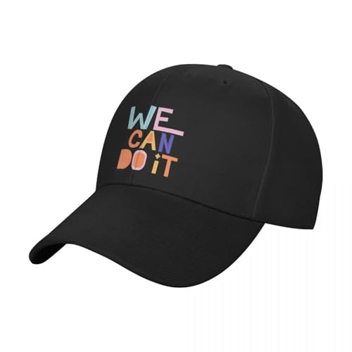 Schwarze Baseballkappe für Herren Wir können es schaffen Baseballkappe Rave Snapback Cap Golfhut Herrenhüte Personalisierte Geschenke für Damen für Männer von HEBUOUI
