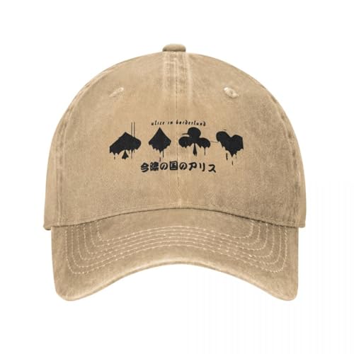 HEBUOUI Sonnenhut Männer Vintage Alice In Borderland Baseballmützen Männer Frauen Distressed Denim Snapback Cap Geschenk für Papa Outdoor-Aktivitäten Hüte Cap Papa Geburtstagsgeschenke von HEBUOUI