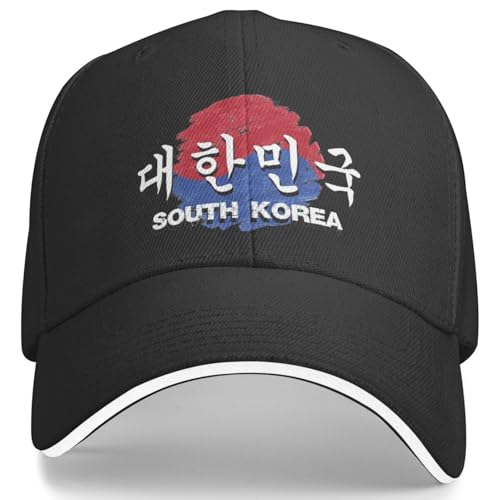 Südkorea Casual Baseball Cap Sommer Koreanische Flagge mit Hangul Alphabet Trucker Hut Sonnenblende Hip Hop Hüte Männer Baseball Caps Outdoor Freizeitgeschenk von HEBUOUI