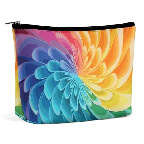 HEBVNJF Reise-Make-up-Tasche, tragbare Kosmetiktasche, 3D-Wolf, Traumfänger, Make-up-Aufbewahrungstasche für Damen/Mädchen, Rainbow Dynamic, Einheitsgröße von HEBVNJF