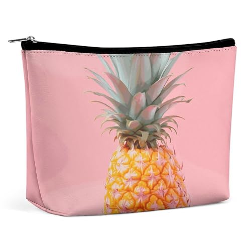 HEBVNJF Reise-Make-up-Tasche, tragbare Kosmetiktasche, Ananas-Make-up-Aufbewahrungstasche für Damen/Mädchen, Eine Ananas, Einheitsgröße von HEBVNJF