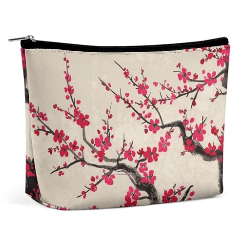 HEBVNJF Reise-Make-up-Tasche, tragbare Kosmetiktasche, Ananas-Make-up-Aufbewahrungstasche für Damen/Mädchen, Japanische Kirschblüte, Einheitsgröße von HEBVNJF