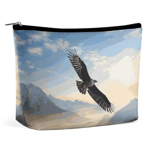 HEBVNJF Reise-Make-up-Tasche, tragbare Kosmetiktasche, Eastern Bluebird, Make-up-Aufbewahrungstasche für Damen/Mädchen, Adlergebirge, Einheitsgröße von HEBVNJF