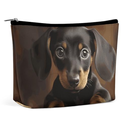 HEBVNJF Reise-Make-up-Tasche, tragbare Kosmetiktasche, Eastern Bluebird, Make-up-Aufbewahrungstasche für Damen/Mädchen, Hunde-Dackel, Einheitsgröße von HEBVNJF