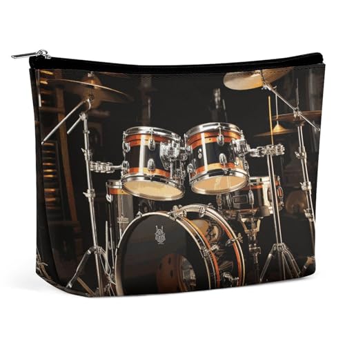 HEBVNJF Reise-Make-up-Tasche, tragbare Kosmetiktasche, Eastern Bluebird, Make-up-Aufbewahrungstasche für Damen/Mädchen, Schlagzeug-Set, Einheitsgröße von HEBVNJF