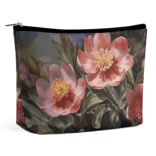 HEBVNJF Reise-Make-up-Tasche, tragbare Kosmetiktasche, Frühlingsblumen, Make-up-Aufbewahrungstasche für Damen/Mädchen, Frühlingsblumendesign, Einheitsgröße von HEBVNJF