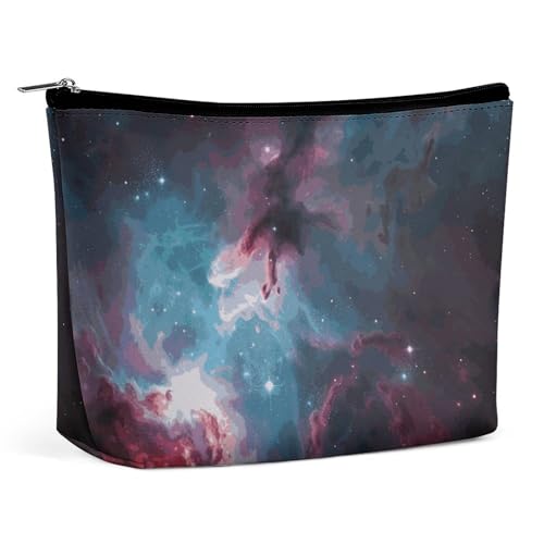 HEBVNJF Reise-Make-up-Tasche, tragbare Kosmetiktasche, Frühlingsblumen, Make-up-Aufbewahrungstasche für Damen/Mädchen, Weltraumnebel mit Cluster, Einheitsgröße von HEBVNJF