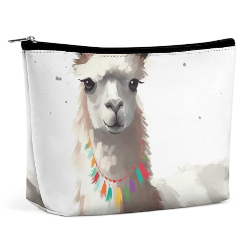 HEBVNJF Reise-Make-up-Tasche, tragbare Kosmetiktasche, Lama, Make-up-Aufbewahrungstasche für Damen/Mädchen, Llama, Einheitsgröße von HEBVNJF