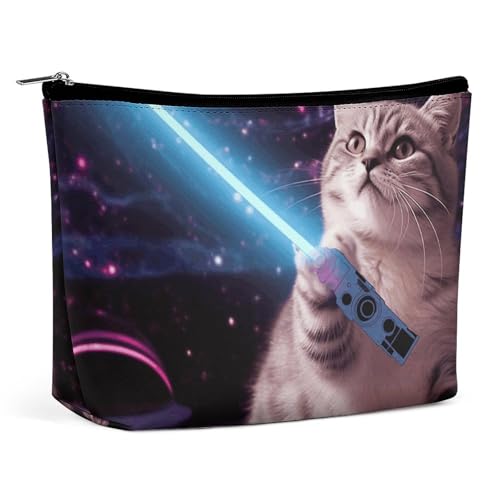 HEBVNJF Reise-Make-up-Tasche, tragbare Kosmetiktasche, Sportplatz in Grün, Make-up-Aufbewahrungstasche für Damen/Mädchen, Weltraum-Laser-Katze, niedlich, lustig, Einheitsgröße HEBVNJF Reise-Make-up-Tasche, tragbare Kosmetiktasche, Sportplatz in Grün, Make-up-Aufbewahrungstasche für Damen/Mädchen, Weltraum-Laser-Katze, niedlich, lustig, Einheitsgröße von HEBVNJF