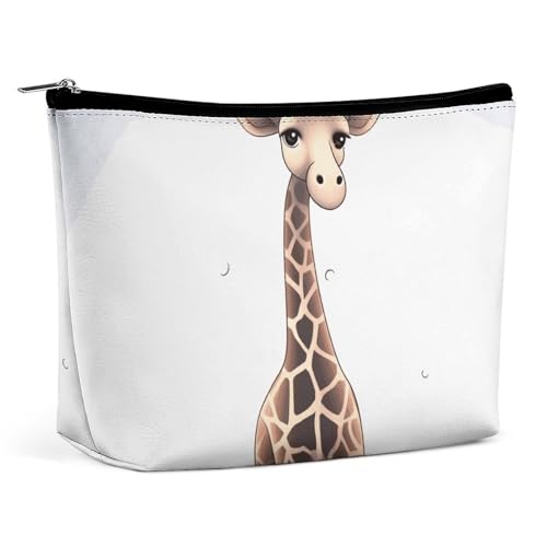 HEBVNJF Reise-Make-up-Tasche, tragbare Kosmetiktasche, Tauchen, Nilpferd, Make-up-Aufbewahrungstasche für Damen/Mädchen, Niedliche Giraffe, Einheitsgröße von HEBVNJF