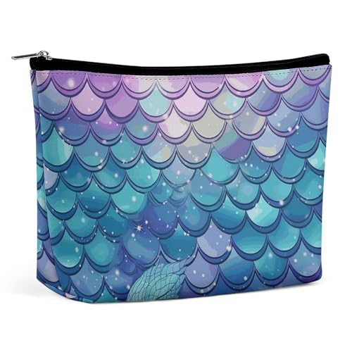 HEBVNJF Reise-Make-up-Tasche, tragbare Kosmetiktasche, Tier-Cartoon-Eulen, niedliche Make-up-Aufbewahrungstasche für Damen/Mädchen, Wasserlilie Meerjungfrau Waage, Einheitsgröße von HEBVNJF