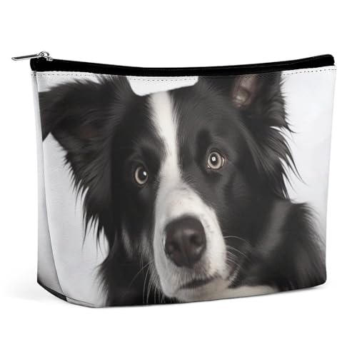 HEBVNJF Reise-Make-up-Tasche, tragbare Kosmetiktasche, brauner Bär, Make-up-Aufbewahrungstasche für Damen/Mädchen, Border Collie, Einheitsgröße von HEBVNJF