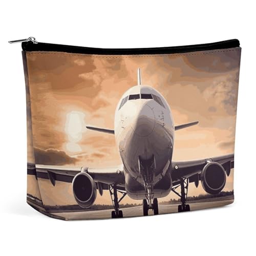 HEBVNJF Reise-Make-up-Tasche, tragbare Kosmetiktasche, niedlicher Chihuahua, Make-up-Aufbewahrungstasche für Damen/Mädchen, Flugzeig, Einheitsgröße von HEBVNJF