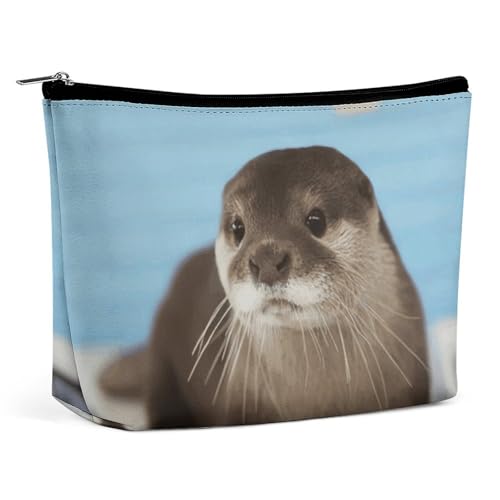 HEBVNJF Reise-Make-up-Tasche, tragbare Kosmetiktasche, niedlicher Otter-Make-up-Aufbewahrungstasche für Damen/Mädchen, Niedlicher Otter, Einheitsgröße von HEBVNJF