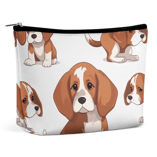 HEBVNJF Reise-Make-up-Tasche, tragbare Kosmetiktasche, schwarzer Schäferhund, Make-up-Aufbewahrungstasche für Damen/Mädchen, Beagle Dog, Einheitsgröße von HEBVNJF