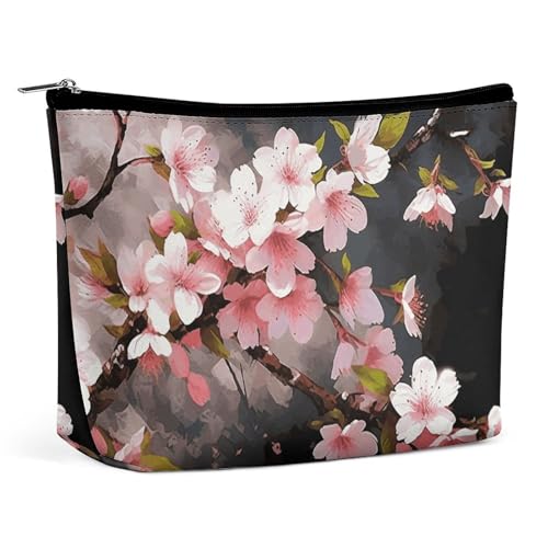 HEBVNJF Reise-Make-up-Tasche, tragbare Kosmetiktasche, tropische Blume, Palme, Make-up-Aufbewahrungstasche für Damen/Mädchen, Verführerische Kirschblüten, Einheitsgröße HEBVNJF Reise-Make-up-Tasche, tragbare Kosmetiktasche, tropische Blume, Palme, Make-up-Aufbewahrungstasche für Damen/Mädchen, Verführerische Kirschblüten, Einheitsgröße von HEBVNJF