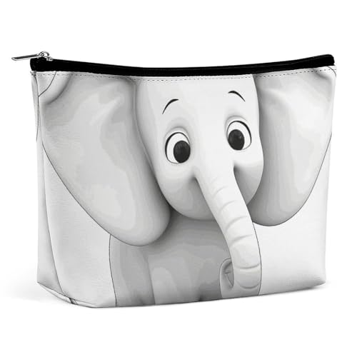 HEBVNJF Reise-Make-up-Tasche, tragbare Kosmetiktasche, tropischer Strand, Unterwasserblick, Make-up-Aufbewahrungstasche für Damen/Mädchen, Weißer Elefant, Einheitsgröße von HEBVNJF