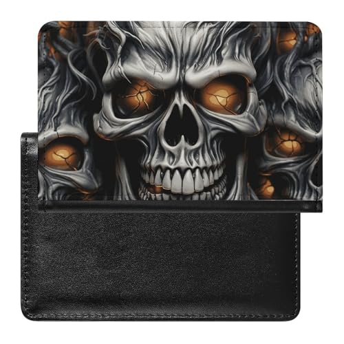Reisepasshülle, Reisezubehör, cooler böser Totenkopf, wasserdicht, Reisebrieftasche mit Kartenfächern für Damen und Herren, Cool Evil Skull, Einheitsgröße Reisepasshülle, Reisezubehör, cooler böser Totenkopf, wasserdicht, Reisebrieftasche mit Kartenfächern für Damen und Herren, Cool Evil Skull, Einheitsgröße von HEBVNJF