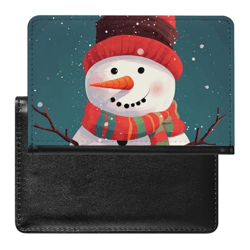 Reisepasshülle Reisezubehör Leuchtturm Segelboot Oktopus Wasserdicht Reisepass Reisebrieftasche mit Kartenfächern für Damen Herren, Weihnachts-Schneemann, Einheitsgröße von HEBVNJF