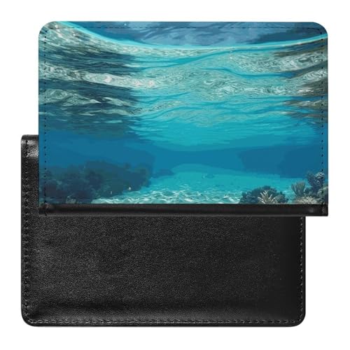 Reisepasshülle Reisezubehör Tropischer Strand Unterwasseransicht Wasserdicht Reisepass Reisebrieftasche mit Kartenfächern für Damen und Herren, Tropical Beach Underwater View, Einheitsgröße von HEBVNJF