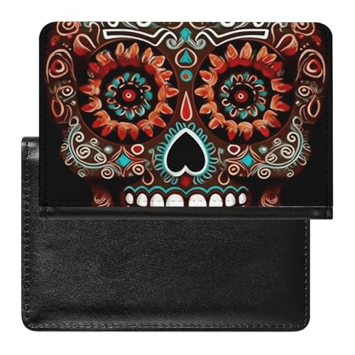 Reisepasshülle Reisezubehör Wildtiere Tiger Wasserdicht Reisepass Reisebrieftasche mit Kartenfächern für Damen Herren, Sugar Skulls Day of the Dead, Einheitsgröße von HEBVNJF
