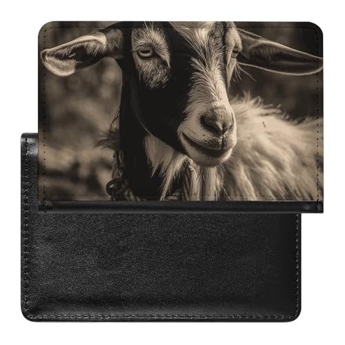 Reisepasshülle Reisezubehör schwarz und weiß Ziege wasserdichte Reisepass-Reisebrieftasche mit Kartenfächern für Damen und Herren, Schwarz-weiße Ziege, Einheitsgröße von HEBVNJF