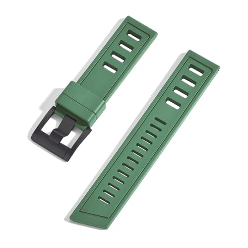 FKM Fluorkautschuk-Armband 20 mm 22 mm wasserdichtes Taucherarmband for Uhren, geeignet for den täglichen Gebrauch(Green 2,22mm) von HECHENBAO