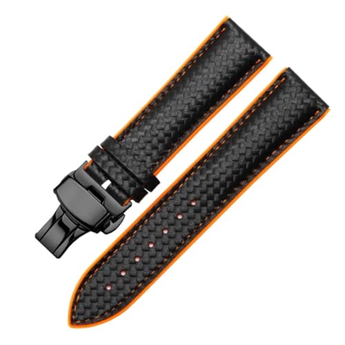 HECHENBAO 2-in-1-Uhrenarmbänder aus Leder und Silikon, 20 mm 22 mm, Armband mit Karbonfasermuster, Stahlschnalle, kompatibel mit GTS/GTR 42 mm 47 mm, geeignet for den täglichen Gebrauch(A,22) von HECHENBAO