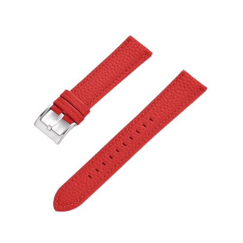 HECHENBAO 20 mm 22 mm Leder-Uhrenarmband for Männer und Frauen, geeignet for den täglichen Gebrauch(Red Silver,22mm) von HECHENBAO