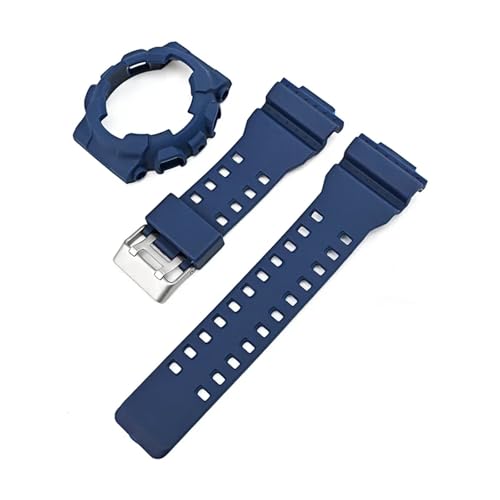 HECHENBAO Armband + Gehäuse kompatibel mit GA-100/110/120/140 GD-100 GAX-100 GLS-100 Ersatz-Uhrenarmband aus Gummi und Silikon, matt, geeignet for den täglichen Gebrauch(Royal blue) von HECHENBAO
