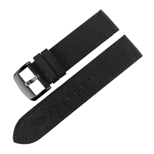 HECHENBAO Canvas-Uhrenarmband, kompatibel mit Nr. 5, wasserdichtem Nylon, for Männer und Frauen, geeignet for den täglichen Gebrauch(Black - Black) von HECHENBAO