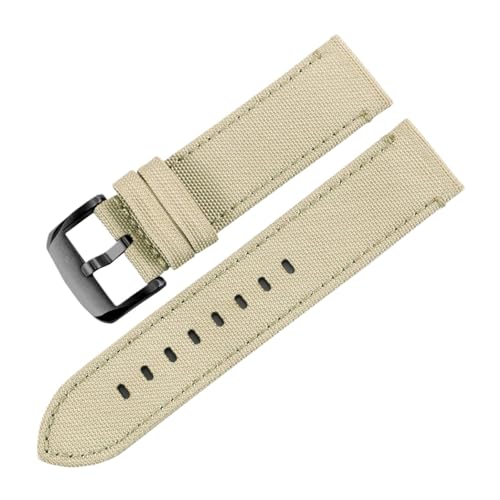 HECHENBAO Canvas-Uhrenarmband, kompatibel mit Nr. 5, wasserdichtem Nylon, for Männer und Frauen, geeignet for den täglichen Gebrauch(Khaki - Black) von HECHENBAO