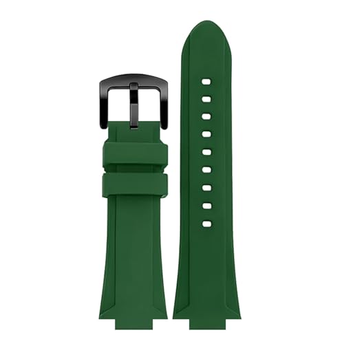 HECHENBAO Gummi, kompatibel mit EFB-680 ECB-10YD Harz-Silikon-Uhr mit konvexem 26 x 14 mm Armband. Geeignet for den täglichen Gebrauch(Green-black A) von HECHENBAO