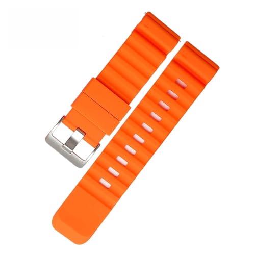 HECHENBAO Gummi-Armband, 24 mm, kompatibel mit TRAVERSE CORE Sport D5/Spartan Strap, Silikon-Armband for Herrenuhren, geeignet for den täglichen Gebrauch(Orange) von HECHENBAO