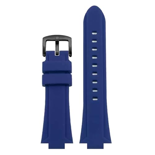 HECHENBAO Kompatibel mit EFB-680-1A 2A Konvexes Silikon-Uhrenarmband, geeignet for den täglichen Gebrauch(Blue - Black A,14mm) von HECHENBAO