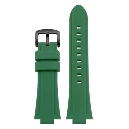 HECHENBAO Kompatibel mit EFB-680-1A 2A Konvexes Silikon-Uhrenarmband, geeignet for den täglichen Gebrauch(Green - Black A,12mm) von HECHENBAO