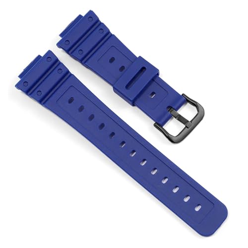 HECHENBAO Kompatibel mit der kleinen quadratischen Uhr DW5600 GW-5000 5035 GW-M5610. Konvexes Silikon-Uhrenarmband, geeignet for den täglichen Gebrauch(Sapphire Blue-Black) von HECHENBAO